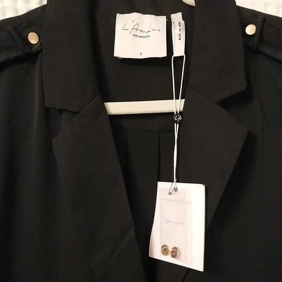 La Academies black silk military blouse from RC - Picture 2 of 3